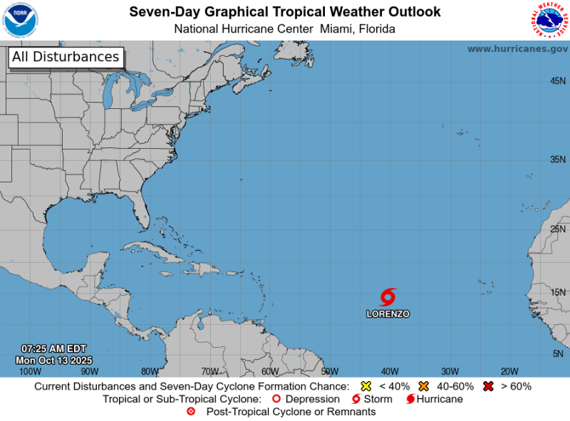 Se forma la tormenta tropical Lorenzo; Indomet pronostica lluvias en algunas provincias 1